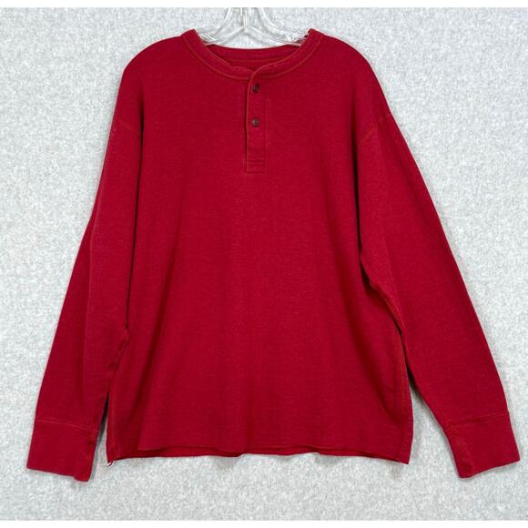 LL Bean Rivers Driver Shirt Size XL Wool Blend Double Layer Henley Heritage - Picture 1 of 13